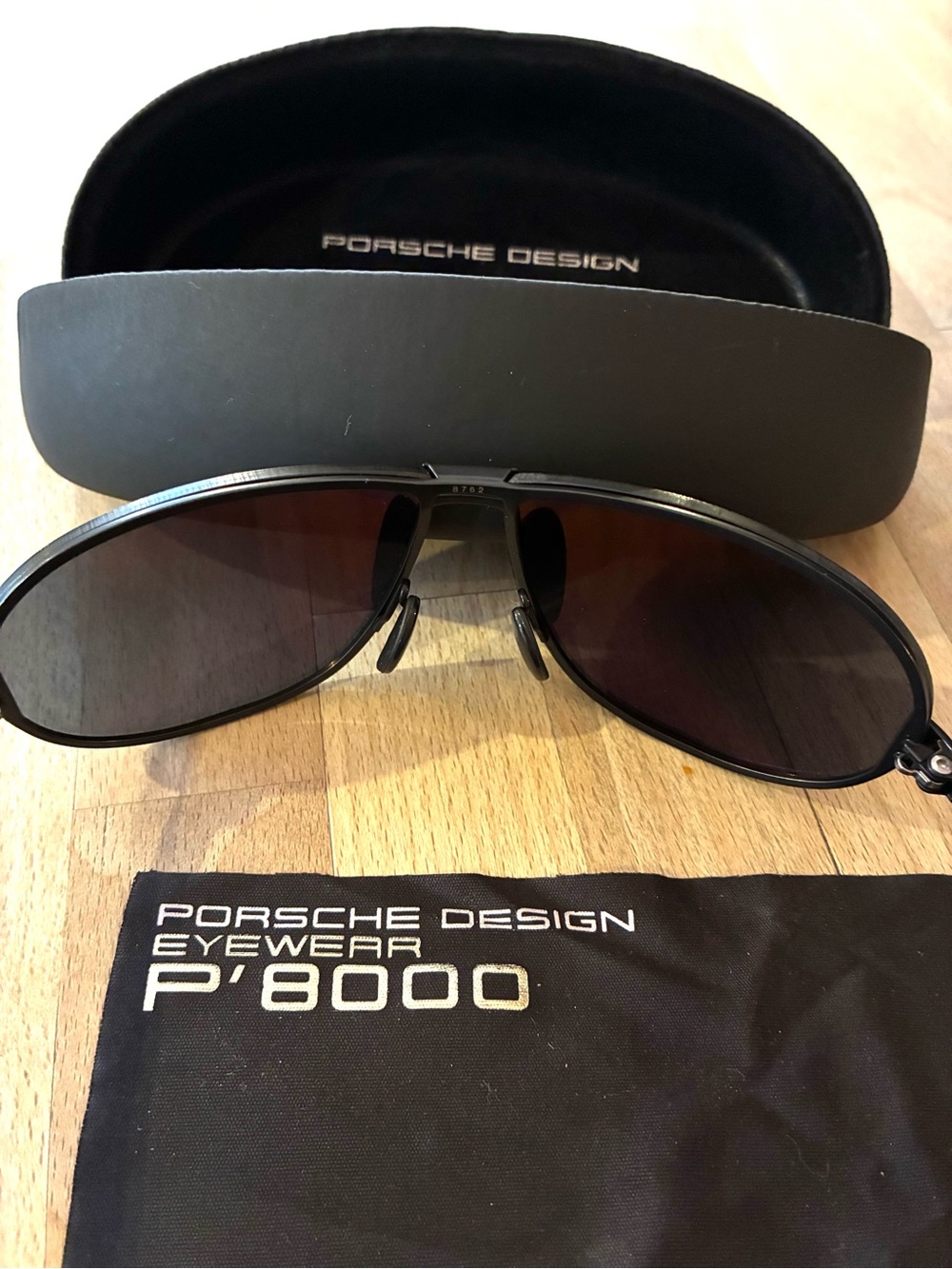 Porsche Design Men’s Black Aviator Sunglasses - Picture 7 of 13